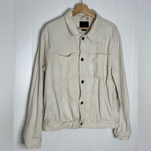 Cotton On Off-White Button-Up Jean Jacket